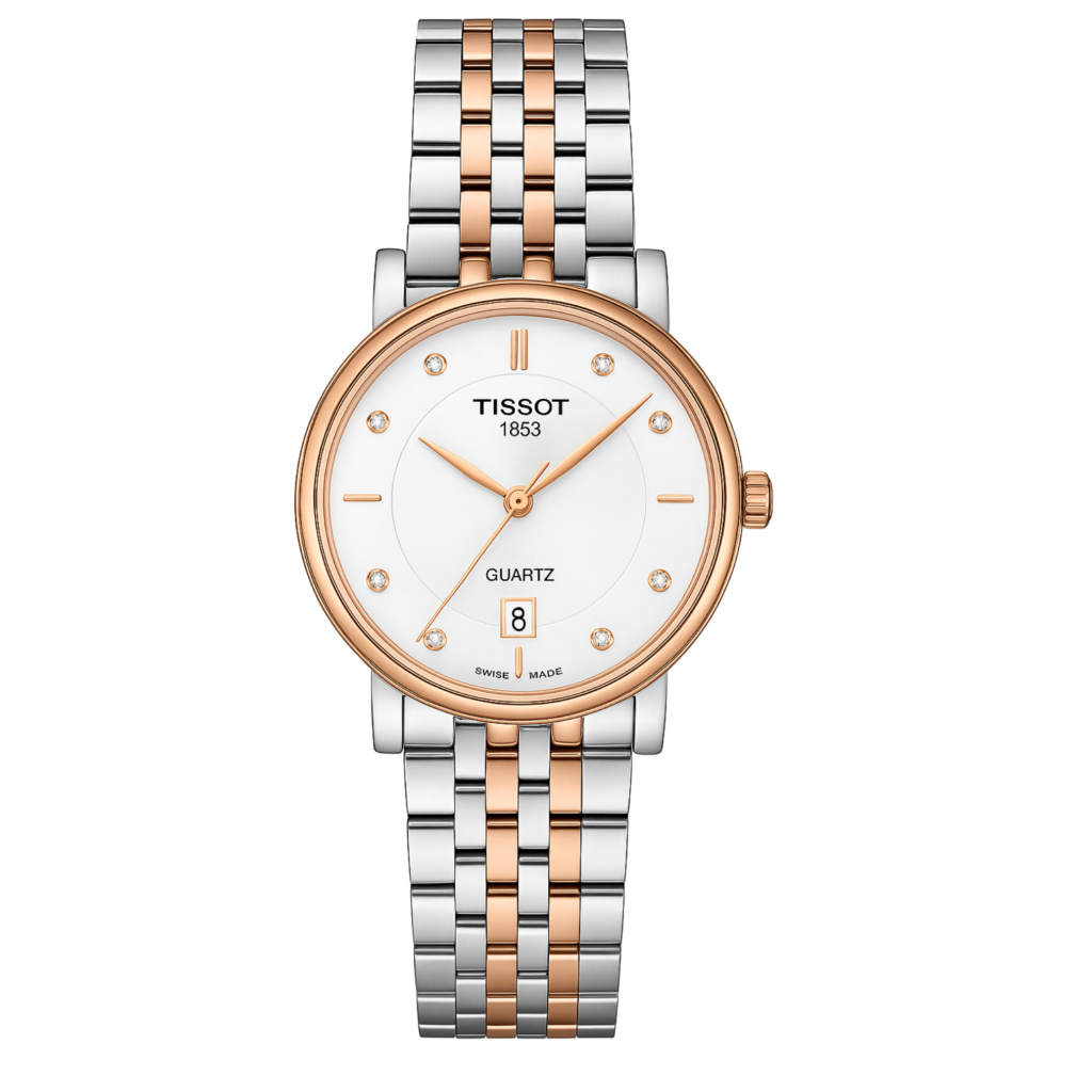 Tissot Carson Premium 30MM – Bicolore Rosé & Index Diamants