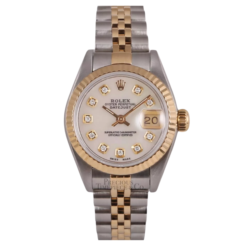 Rolex Oyster Perpetual Datejust – Blanc & Bracelet Deux Tons
