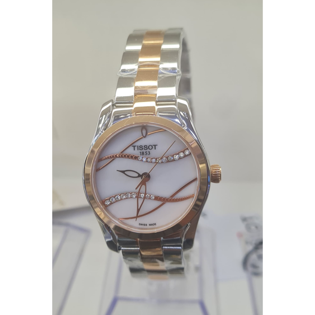 Tissot T-Wave – 30 mm Nacrée & Acier Bicolore Or Rose